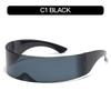 Футуристические узкие солнцезащитные очки Cyclops Visor Laser Eyeglasses UV400 Personality Mirrored Lens Costume Eyewear Glasses Men Glasses
