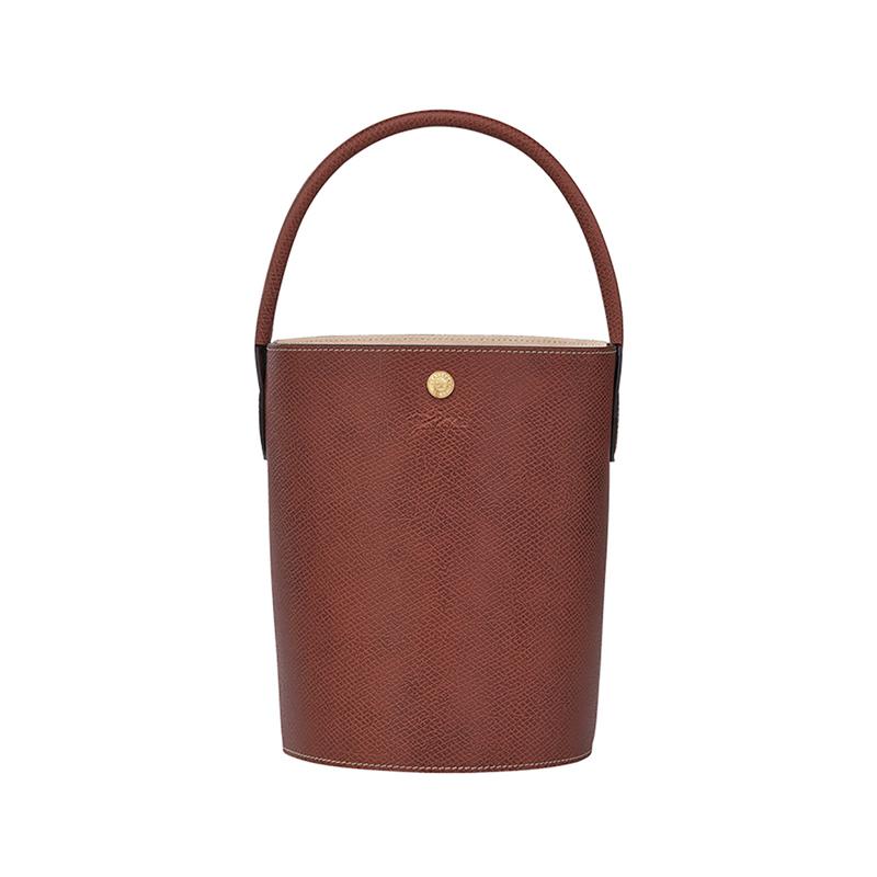 Longchamp Épure 17 Logo Embossed Signature Short Handle Bucket Bag Women Handbags Brown 10161HYZ035