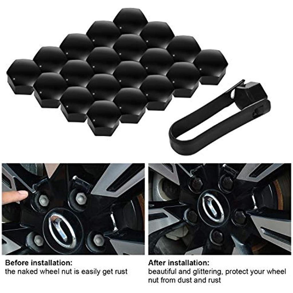 20 накладок для гаек, шестигранные защитные колпачки 17 мм, пластиковые защитные колпачки для болтов и гаек, крышки для колесных гаек с инструментом для снятия для автомобилей, не подходят для Q7