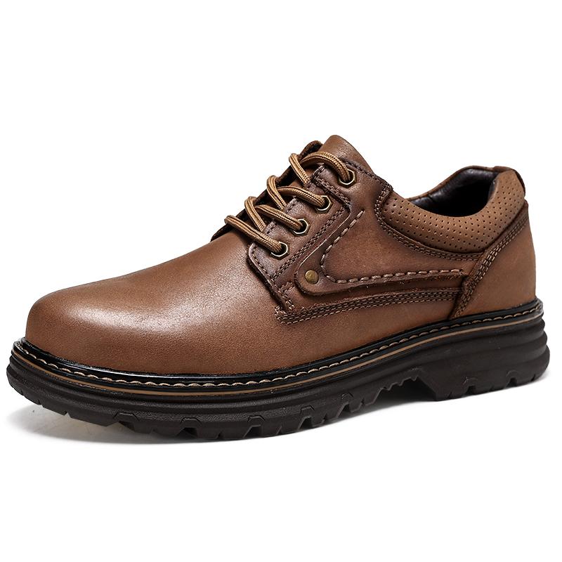 Мода Новинка 2025 Мужские Ретро Ботинки для Хайкинга с Большим Пальцем Низкие Уличные Повседневные Рабочие Ботинки Водонепроницаемые Противоскользящие для Хайкинга и Повседневной Носки