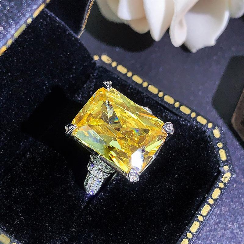 Кольцо Color Treasure Paraiba Emerald Ring Открытое женское прямоугольное