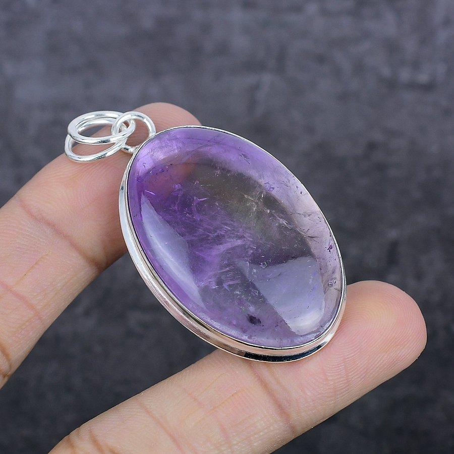 Подвеска из стерлингового серебра 925 пробы с натуральным аметрином 2,29 дюйма U0O54