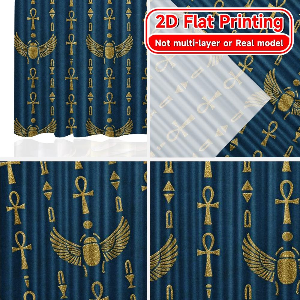 2D Flat Printing,2pcs Ancient Majesty Chic Minimalist Curtains Versatile 100% Polyester Curtains Home Decor Decorative for