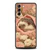 Осенний милый дизайн с ежиком Чехол для телефона для Samsung Galaxy S26 Ultra S25 Plus S24 FE S23 S22 5G S21 S20 Черный Мягкий