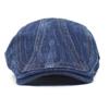 Синий джинсовый берет для мужчин и женщин, модная хлопковая шляпа с загнутыми полями и кепкой с язычком, повседневная кепка Eight Forward