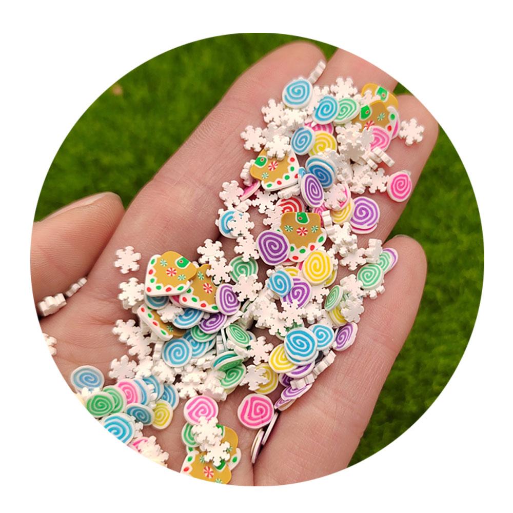 Christmas House Mint Candy Polymer Clay Slices Mixed Sprinkles for Slime Decoration DIY Crafts