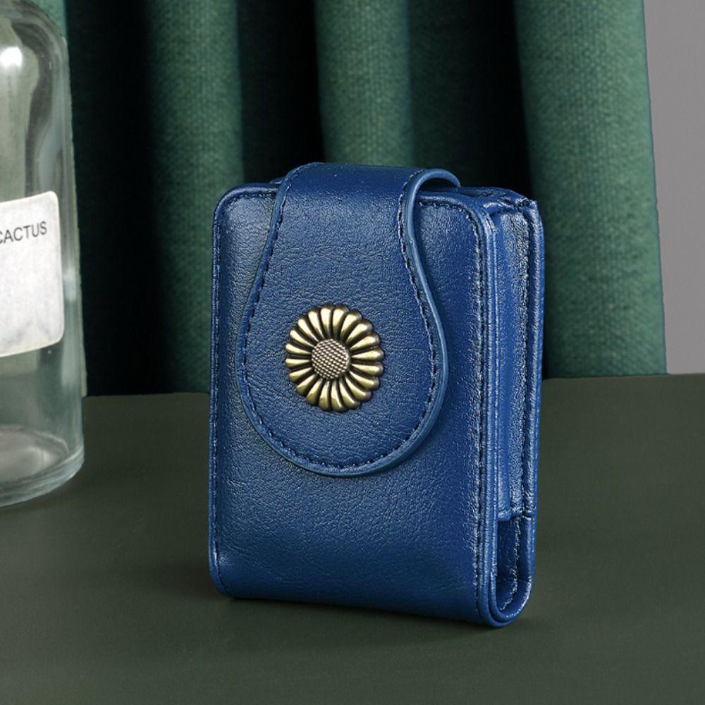 PU Leather Makeup Bag with Mirror Lipstick Storage Mini Storage Bag Travel