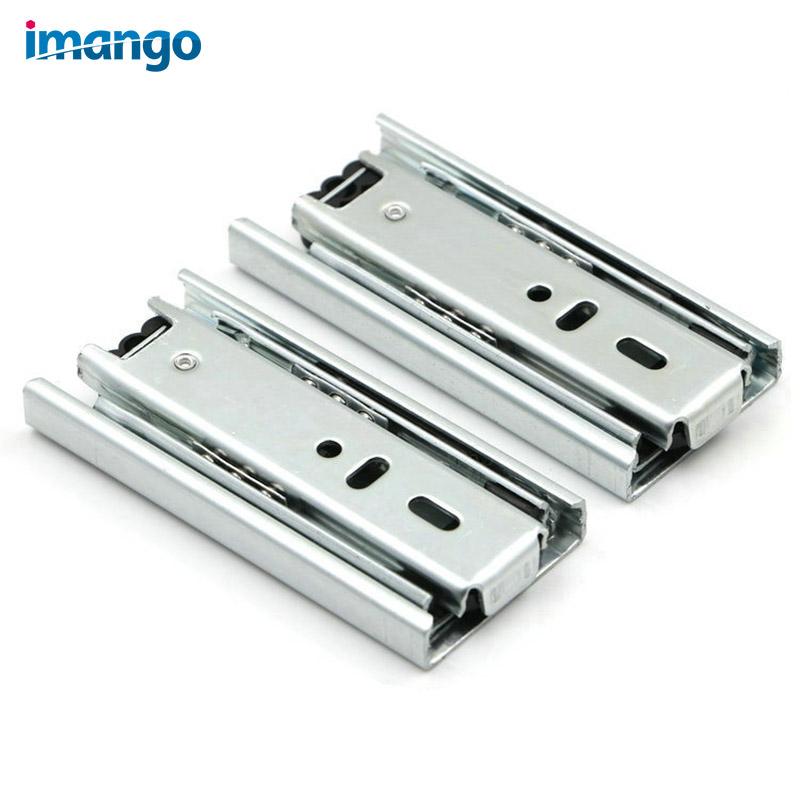 2 Pcs Drawer Slides 4" 6" 8 Inch,Furniture Hardware Cabinets Rails,3 Sections Removed Rail Track for Drawers Mini Slide