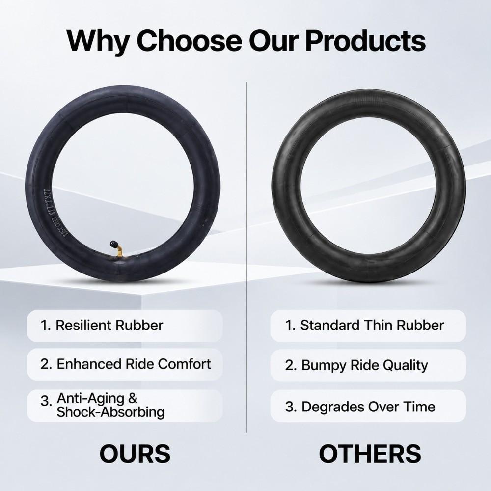 2PCS With 45 Degree Bent Valve Electric Bike Inner Tube 12x2.125 Inch 12 Inch Inner Tube  Tricycles