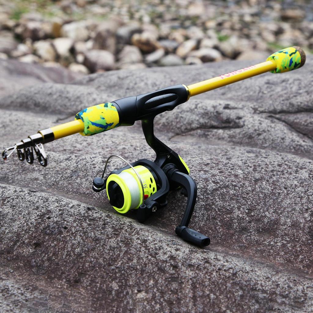 Портативная телескопическая удочка и катушка, комплекты для путешествий, спорта на открытом воздухе, наборы спиннинговых удочек