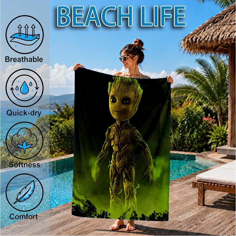 Tree Spirit's Electric Glow Beach Towel, Super Soft Microfiber, Perfect Gift for Her/Him, Birthday, for Pool, Beach, Travel, Decor Beach Party