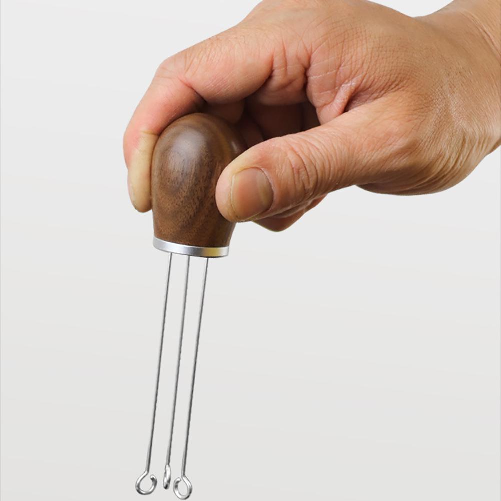 Игла для размешивания кофе эспрессо с деревянной ручкой Игла для размешивания кофе Игла для распределителя кофейного порошка Профессиональные инструменты для эспрессо