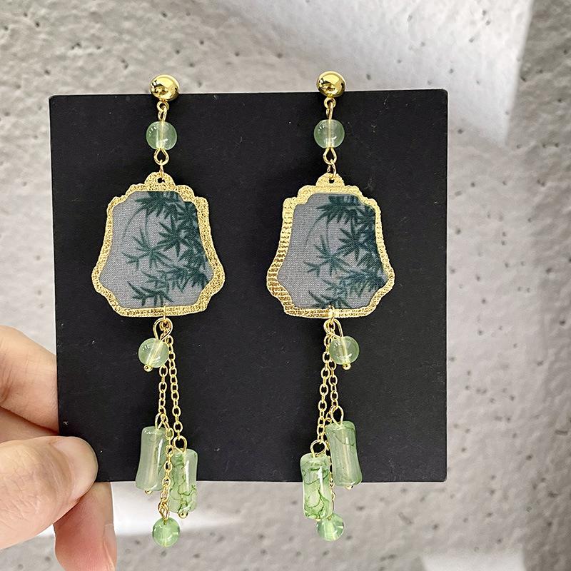 Steel Fun New China-Chic PingAn Buckle Koi Earrings Female Design Light Luxury Traditional Earrings Jewelry Accessories