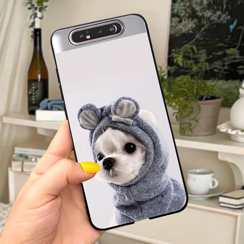 Case For Samsung A80 Case Soft Silicone Cartoon Back Cover For Samsung Galaxy A80 GalaxyA80 A 80 A805 Fundas shell Black coque