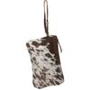 Women's Hair-On Hide Small Pouch Wristlet Brown One Size