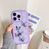 Блестящий Чехол-Бампер с Блестками и Пайетками 'Бабочка' Для iPhone 16 E 15 14 13 12 Mini 11 Pro XR X XS Max 7 8 Plus SE С Кудрявой Рамкой Bling Чехол