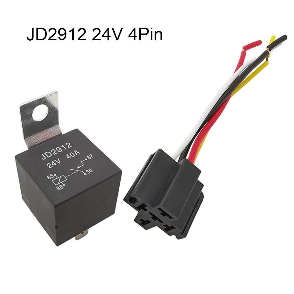 With Harness Relay Socket Power Switch 12V 24V 40A Automotive Relay 4Pin 5Pin 4P 5P Car Relay