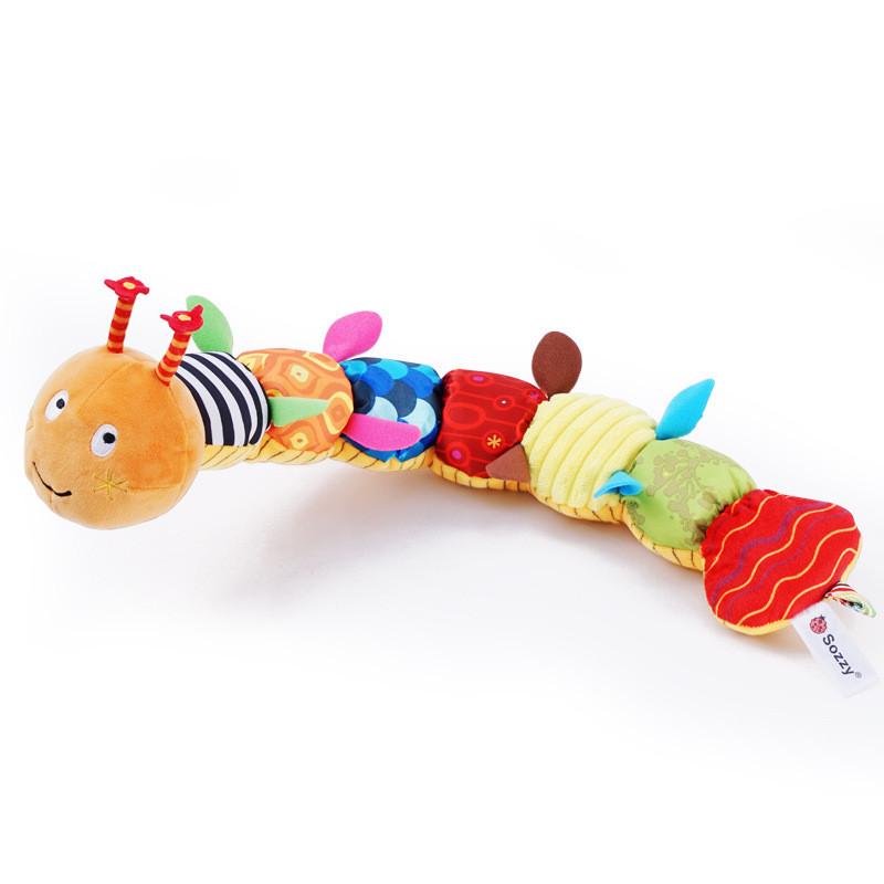 Sozzy Plush Music Crinkle Paper Toy For Infants Soft Comforting Stuffed Caterpillar