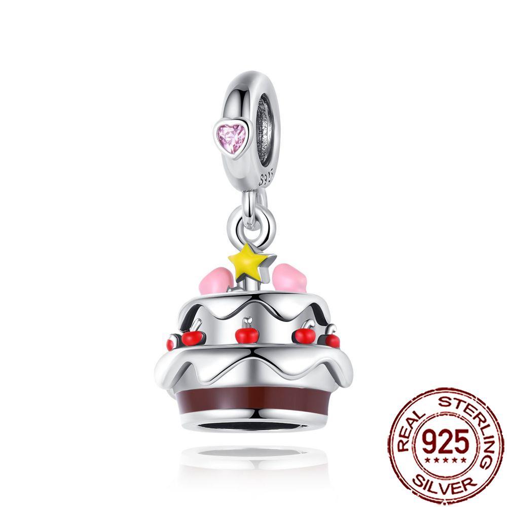 New Charms 925 Silver Fruit Food Goblet Hamburger Coffee Cup Beads Fit Bracelet Necklace DIY Jewelry