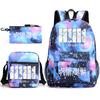 Teen Animation Backpack Elementary School Student Fashion School Bag Three-piece Set