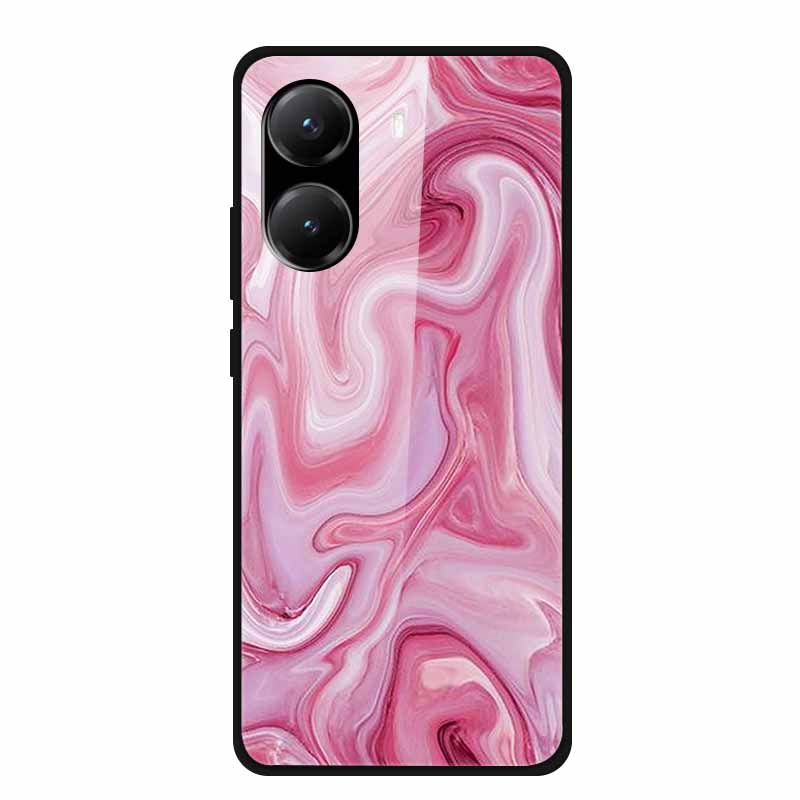 Закаленное Стекло Чехол для Poco X7 Pro Задняя Крышка ПК Жесткие Ударопрочные Чехлы для Xiaomi PocoX7 Pro Funda Мраморная Текстура Модный Coque