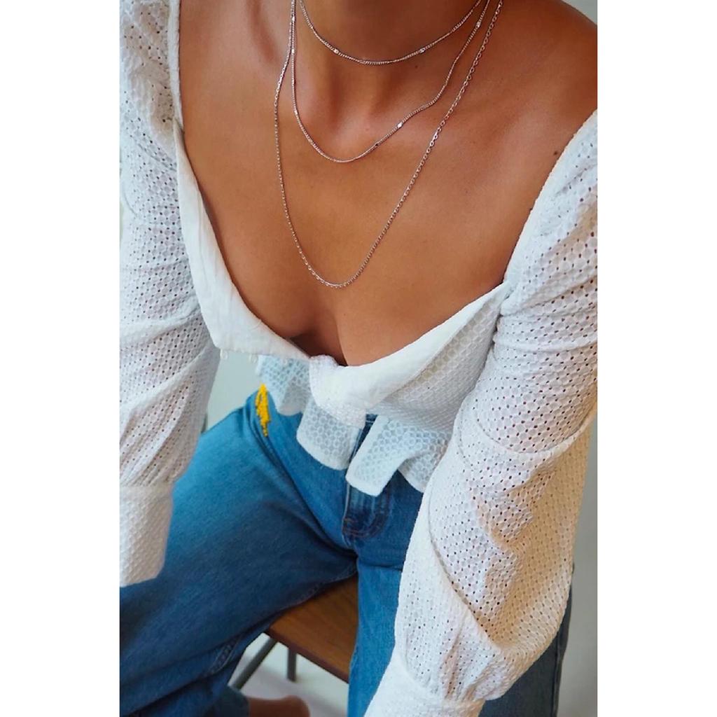 Женское тройное ожерелье-цепочка с хересом, позолоченное многослойное ожерелье, колье, длинное множественное ожерелье