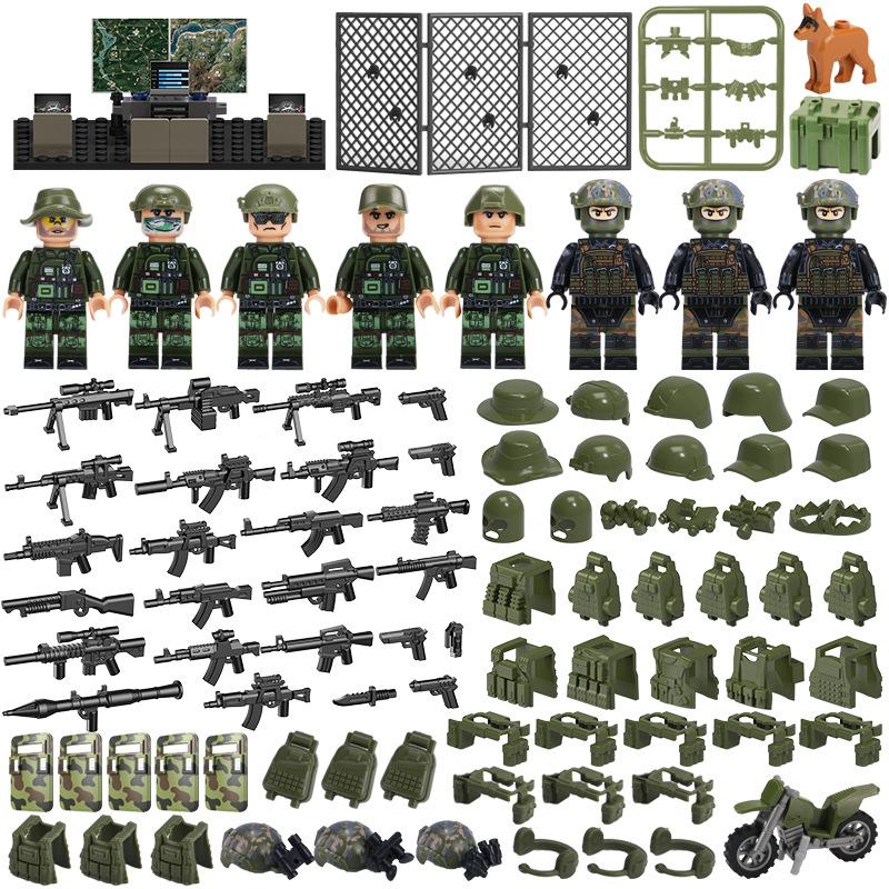 В мешке вооруженный альфа-коэффициент Черная пантера SWAT Team собранная сцена строительные блоки игрушки