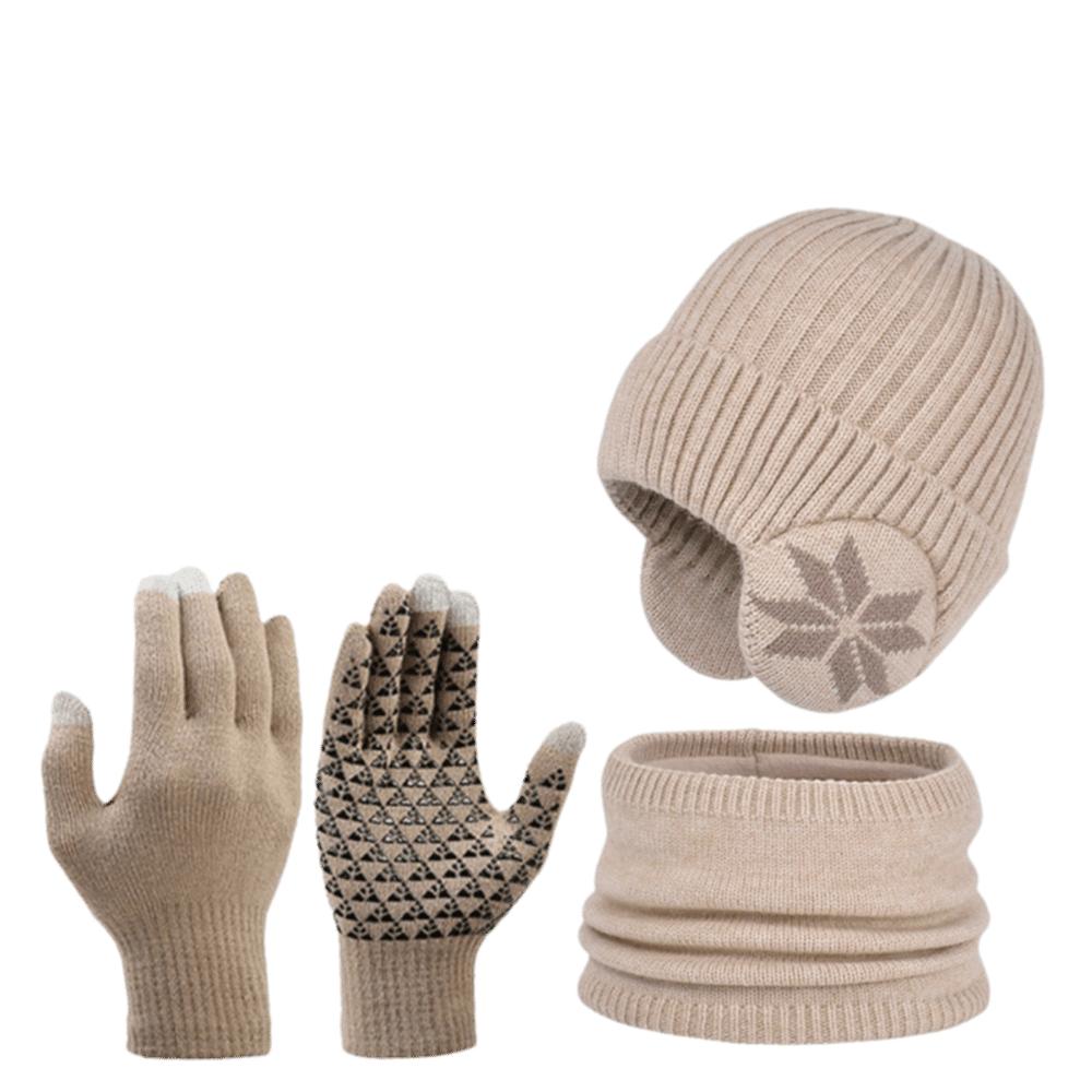 3Pcs Set Warm Winter Hat Scarf Gloves Set Fleece Lined Winter Accessories Set Children