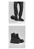 Унисекс Ретро Черные Ботинки Dr. Martens: Универсальные, на толстой подошве, короткие мотоботы на осень