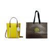 Tory Burch Perry Logo Color Block Leather Tote Bag Women tote Yellow 145986-300