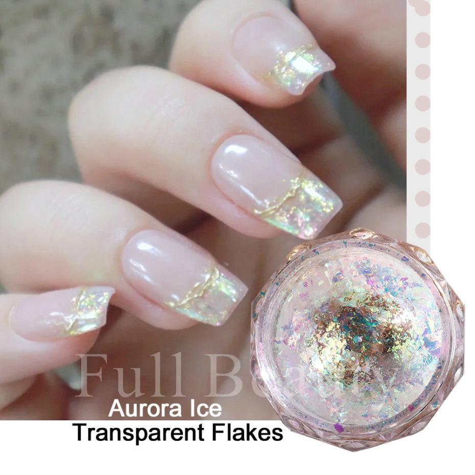 Aurora Powder Nail Art Glitter Flashy Effect UV Gel Polish Shimmer Dip Dust DIY Nails Decor