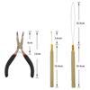 Hair Extensions Tool Kit : I-Tip Hair Pliers 500 Pieces Micro Silicone Hair Beads/Rings Pulling Loop Threader Hook Needle