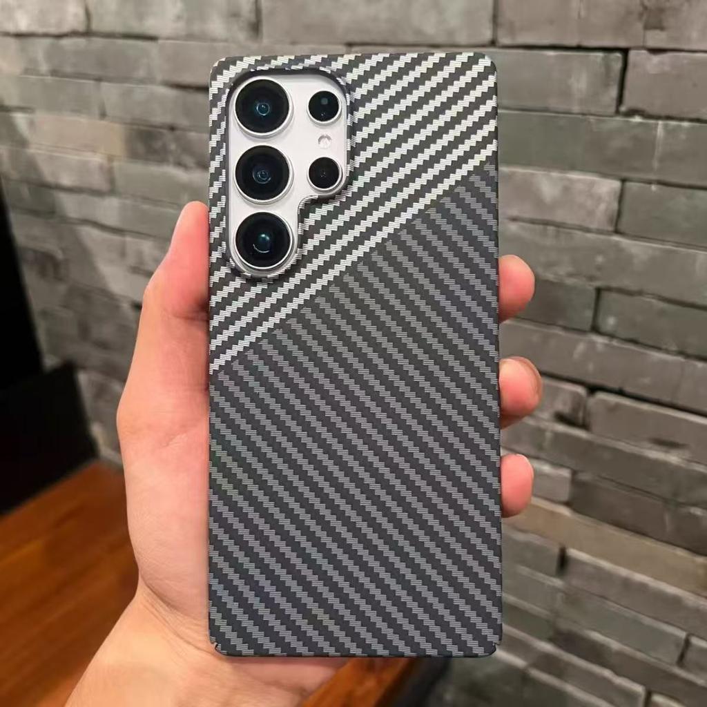 Магнитный чехол с текстурой углеволокна для Magsafe для Samsung S25 S24 S23 S22 Ultra Note 20 10 Plus Матовый ультратонкий жесткий ПК чехол