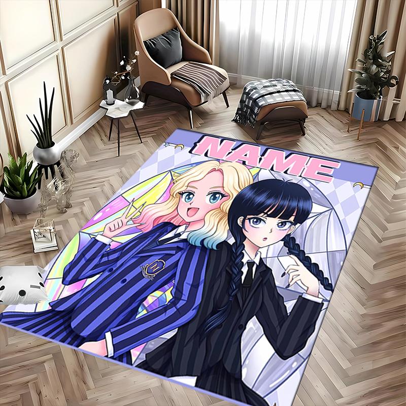 Custom personalization Wednesday Addams Area Rug - Perfect For Kitchen, Bathroom,Laundry Room Decor Large Size Available,Gift All Seasons