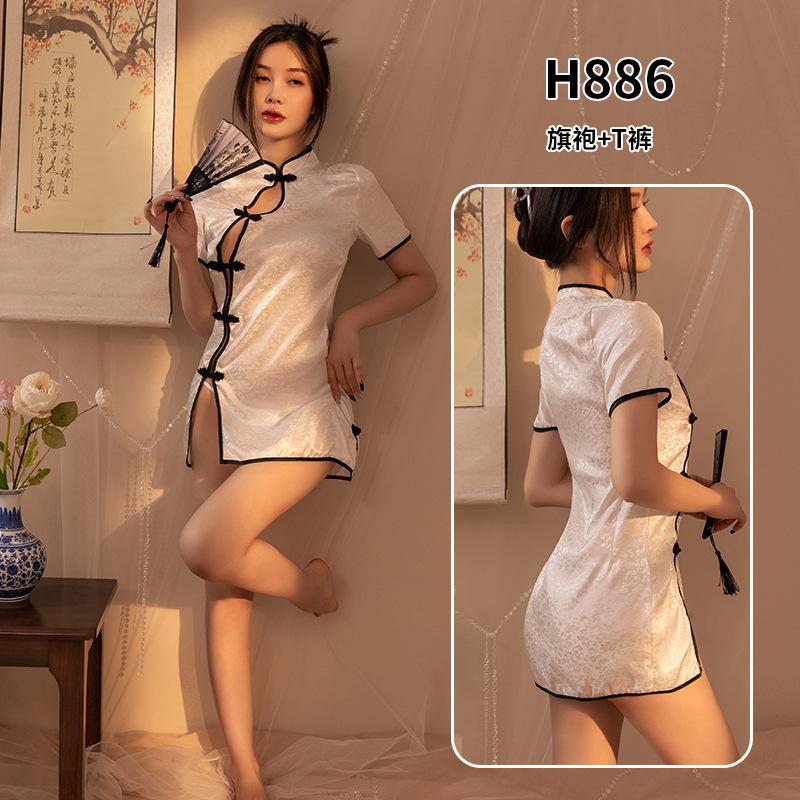 Adult erotic underwear ancient cheongsam pajamas large size sexy temptation flirting free passion hanfu suit