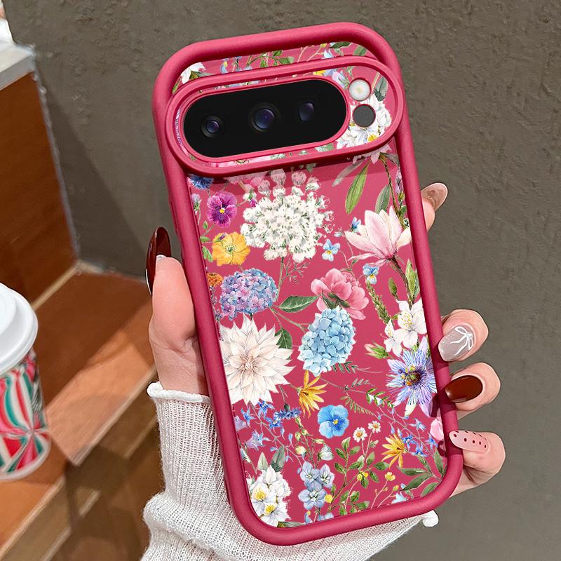Модный мягкий чехол для телефона TPU с цветочным узором для Google Pixel 9 Pro XL 8 Pro 8A, защитный матовый противоударный бампер