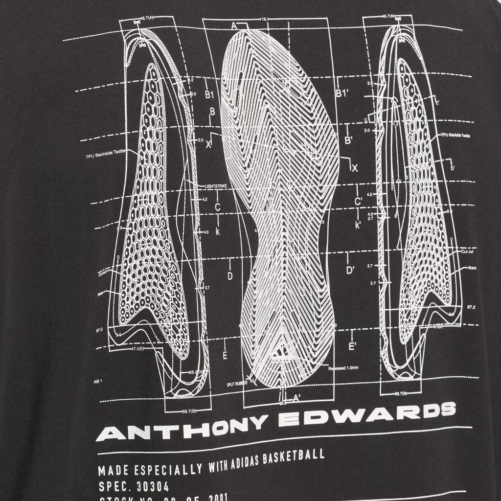 adidas ANTHONY EDWARDS GFX TEE 3 Футболка Мужская Черная JY3972