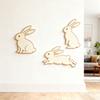 3 шт. Милая наклейка на стену с кроликом, Мультяшная пасхальная наклейка на стену с кроликом, Деревянные настенные росписи, Настенное искусство с кроликом для декора гостиной, игровой комнаты, спальни