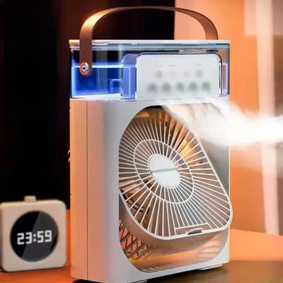 2024 НОВЫЙ Портативный Вентилятор Кондиционеры USB Электрический Вентилятор Светодиодный Ночник Водяной Туман Fun 3 В 1 Увлажнитель Воздуха для Домашнего Автомобиля