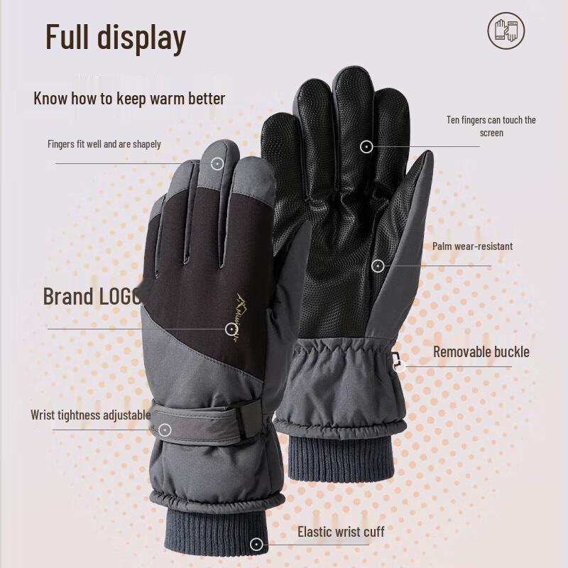 MISSION UV Мужские зимние ветрозащитные флисовые перчатки MUS083