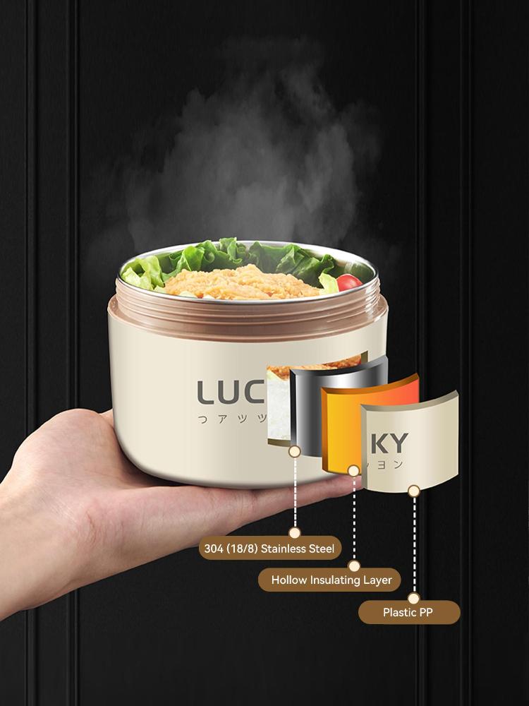Изолированная миска пищевого качества из нержавеющей стали 316, пригодный для использования в микроволновой печи, контейнер для хранения продуктов питания, штабелируемый портативный набор плюс набор для еды