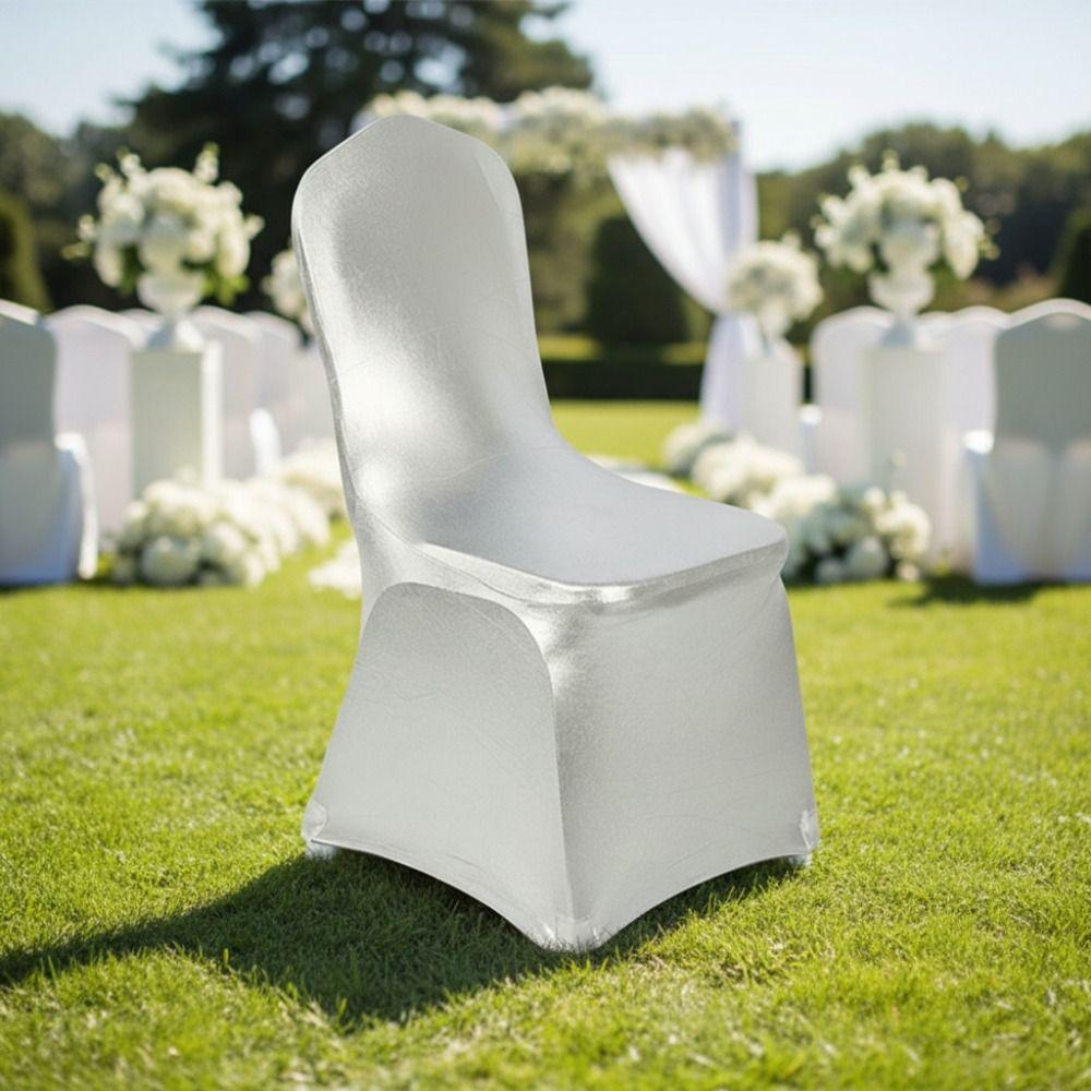 Dust-proof Hot-Stamped Stretch Chair Cover Washable Wedding Chair Cover  Restaurant