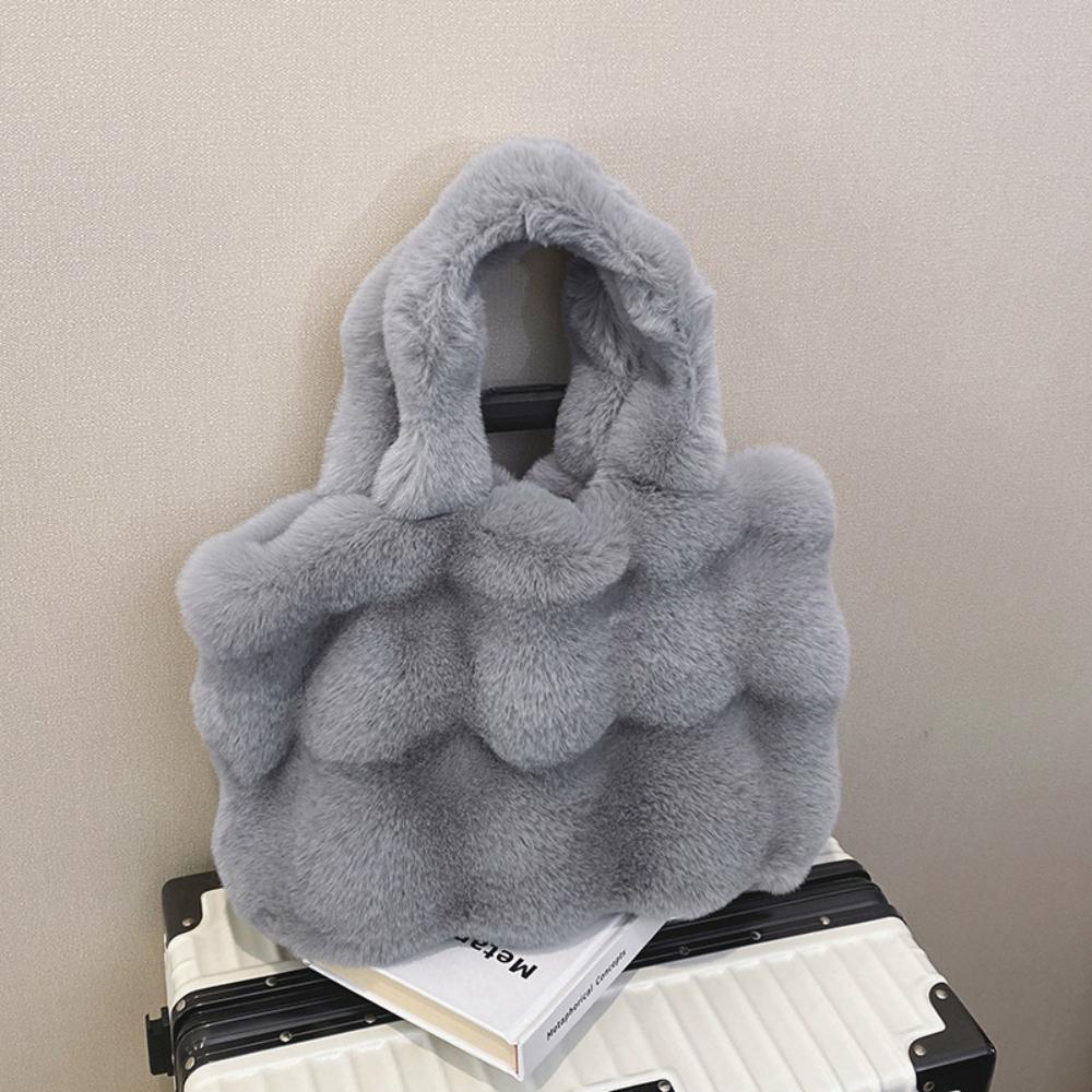 Плюшевая сумочка, модная зимняя сумка с верхней ручкой, универсальная сумка через плечо для девочек