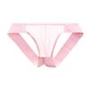 Men Briefs Low Waist Solid Color Thongs Solid Color Mesh Yarn Splicing Ultra Thin Sexy Briefs Breathable Underwear
