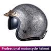 Красный Винтажный Мотошлем Три Четверти Мужской Женский Двойной Visor Круизер Байкер Защита Головы с Зеркальной Функцией
