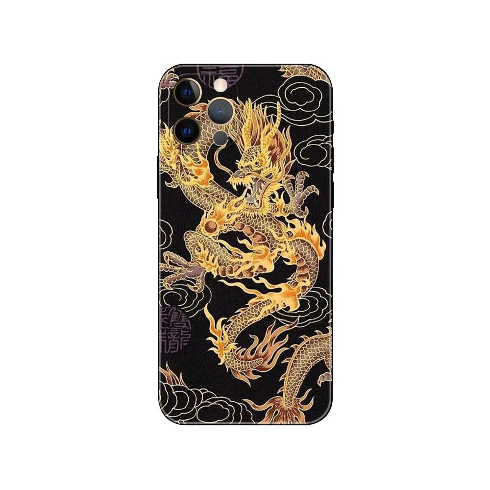 Красный Черный Дракон Чехол для телефона Для iPhone Samsung Galaxy Redmi Xiaomi Note S A 16 15 14 13 12 11 20 21 22 23 53 54 Pro Plus Ultra Силиконовый Чехол