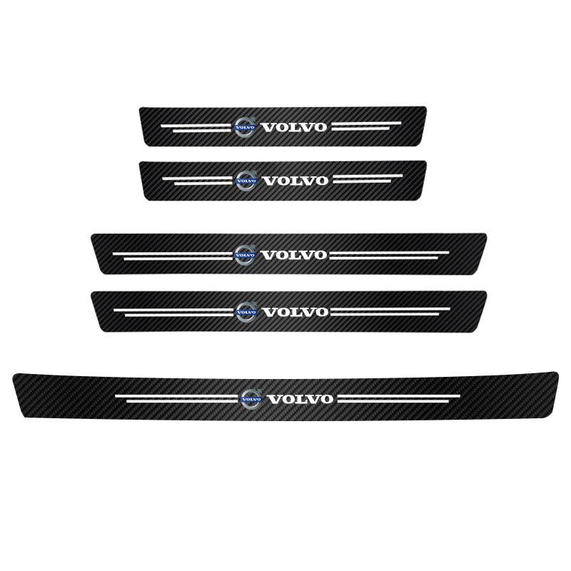 Car Carbon Fiber Trunk Stickers Car Threshold Sticker For Volvo V60 V40 XC90 S60 C30 XC60 V50 V70 Rdesign Auto Decorative Decal OV4