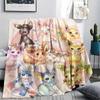 Eevee Pokémon pattern Flannel Blanket, High quality Comfortable for All Seasons, Home Decor, Warmth and Comfort, Perfect for Gifts.