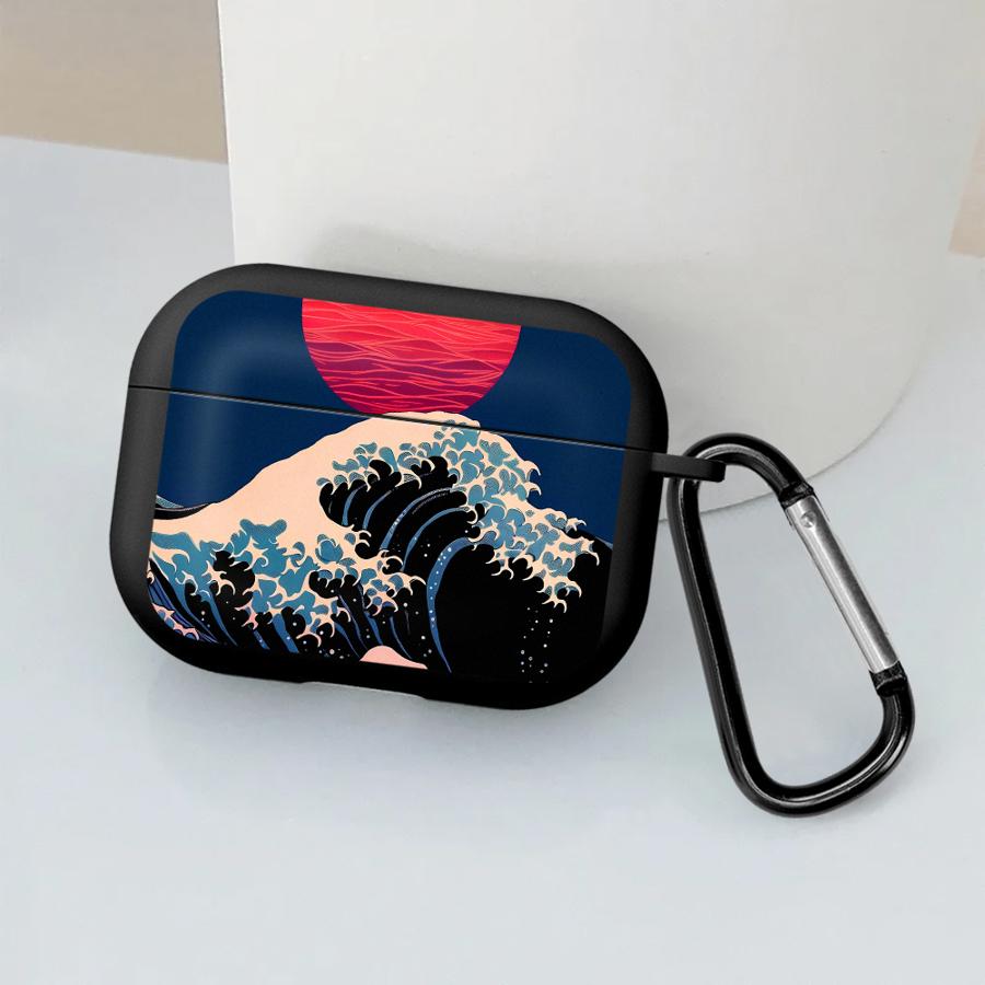 Мультяшный чехол Цунами в океане для Airpods 1 2 Pro2 4 Pro3 Pro 3 Чехлы для наушников Обложка