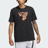 adidas Trae Young Icy Fire Signature Print Баскетбольная футболка с короткими рукавами Мужские топы черные IM9167